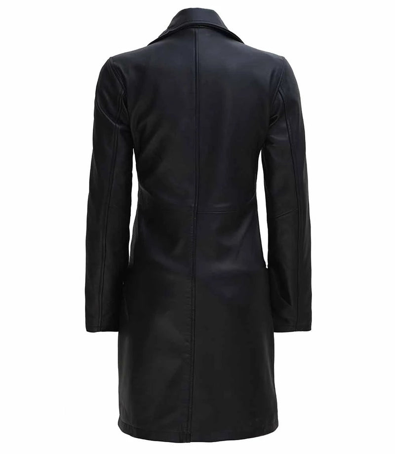 Women's Real Leather Car Coat | Black The Stitch Fit