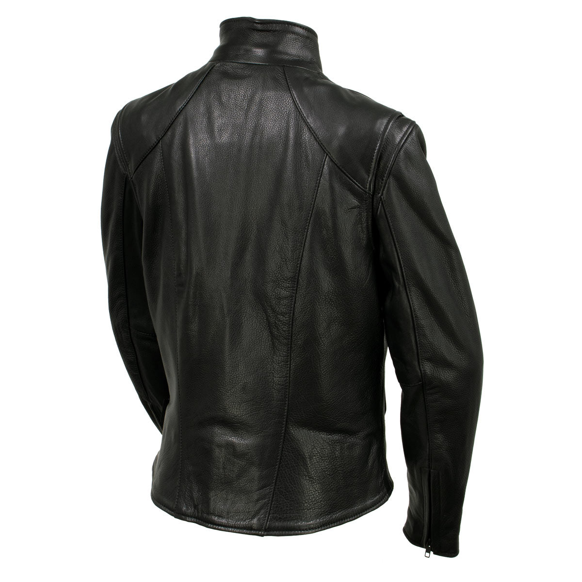 Women's Café Racer Motorcycle Leather Jacket | Black The Stitch Fit