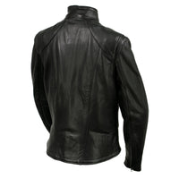 Women's Café Racer Motorcycle Leather Jacket | Black The Stitch Fit