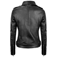 Women's Motorcycle Leather Jacket | Black The Stitch Fit