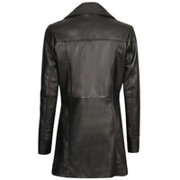 Women's Genuine Lambskin Leather Coat, 3/4 Length | Black The Stitch Fit