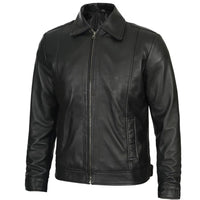 Men's Vintage Harrington Leather Jacket | Black The Stitch Fit