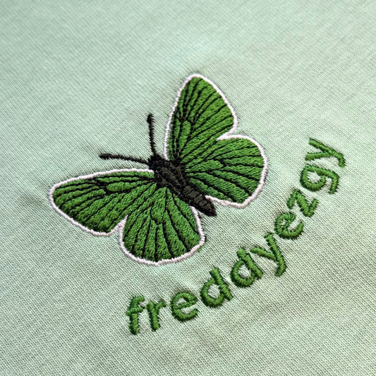 Green Hairstreak Butterfly Cropped Hoodie - Butterfly - Unisex Relaxed Fit