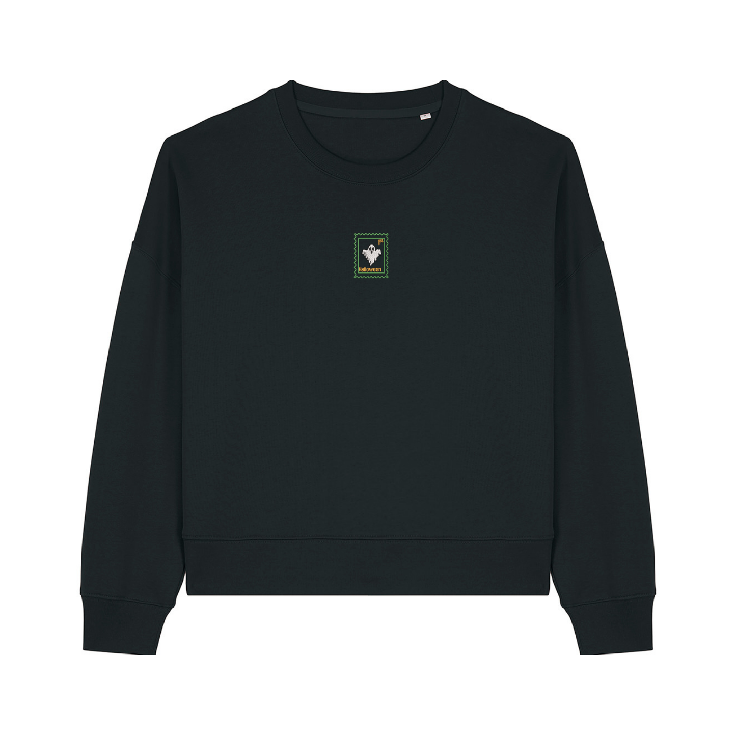 Cute Spooky Ghost Cropped Sweatshirt - Halloween - Relaxed Fit