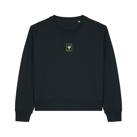 Cute Spooky Ghost Cropped Sweatshirt - Halloween - Relaxed Fit