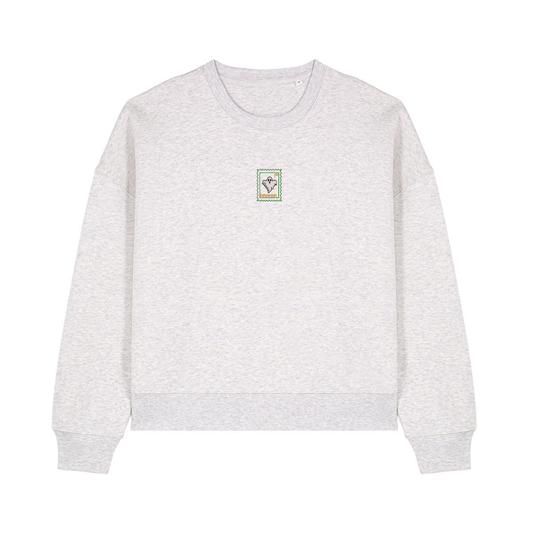 Cute Spooky Ghost Cropped Sweatshirt - Halloween - Relaxed Fit