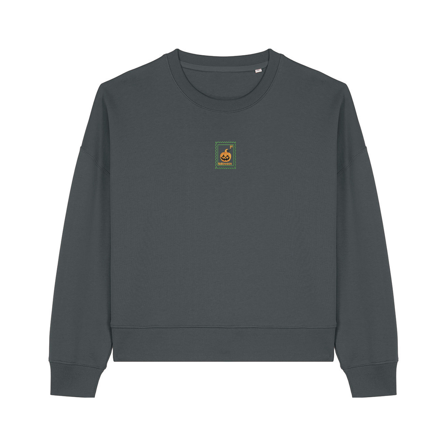 Spooky Pumpkin Cropped Sweatshirt - Halloween - Relaxed Fit