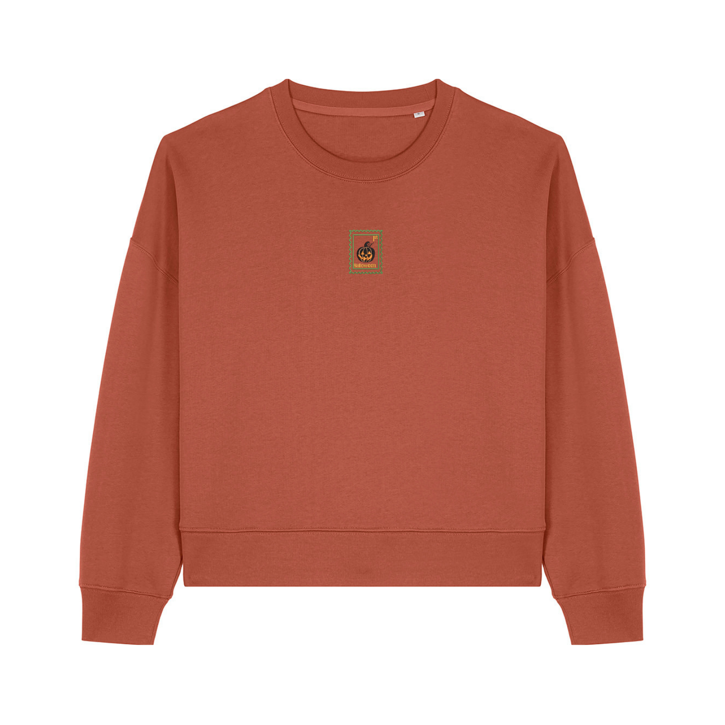 Spooky Pumpkin Cropped Sweatshirt - Halloween - Relaxed Fit