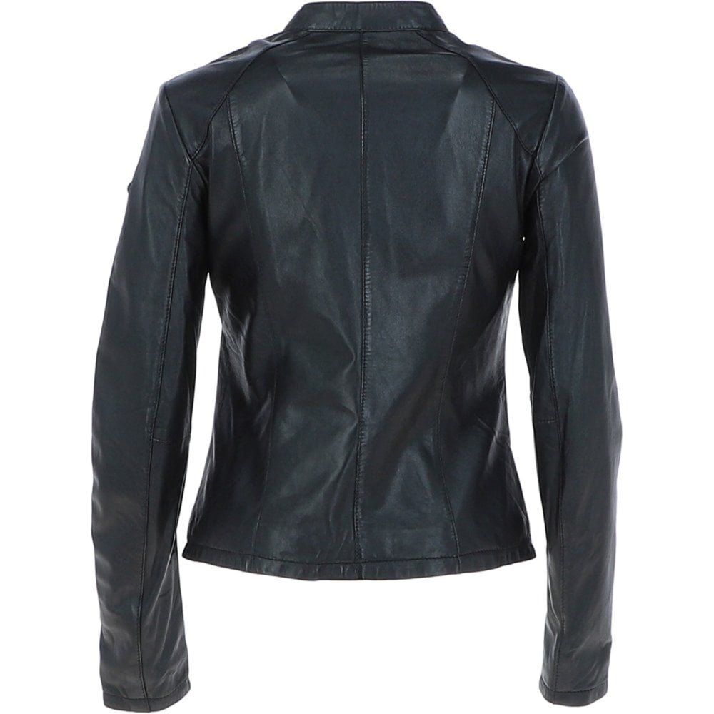 Women's Biker Leather Jacket | Black The Stitch Fit