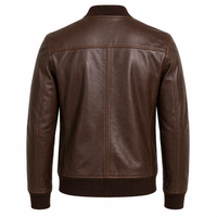 Men's Biker Pure Leather Jacket | Brown