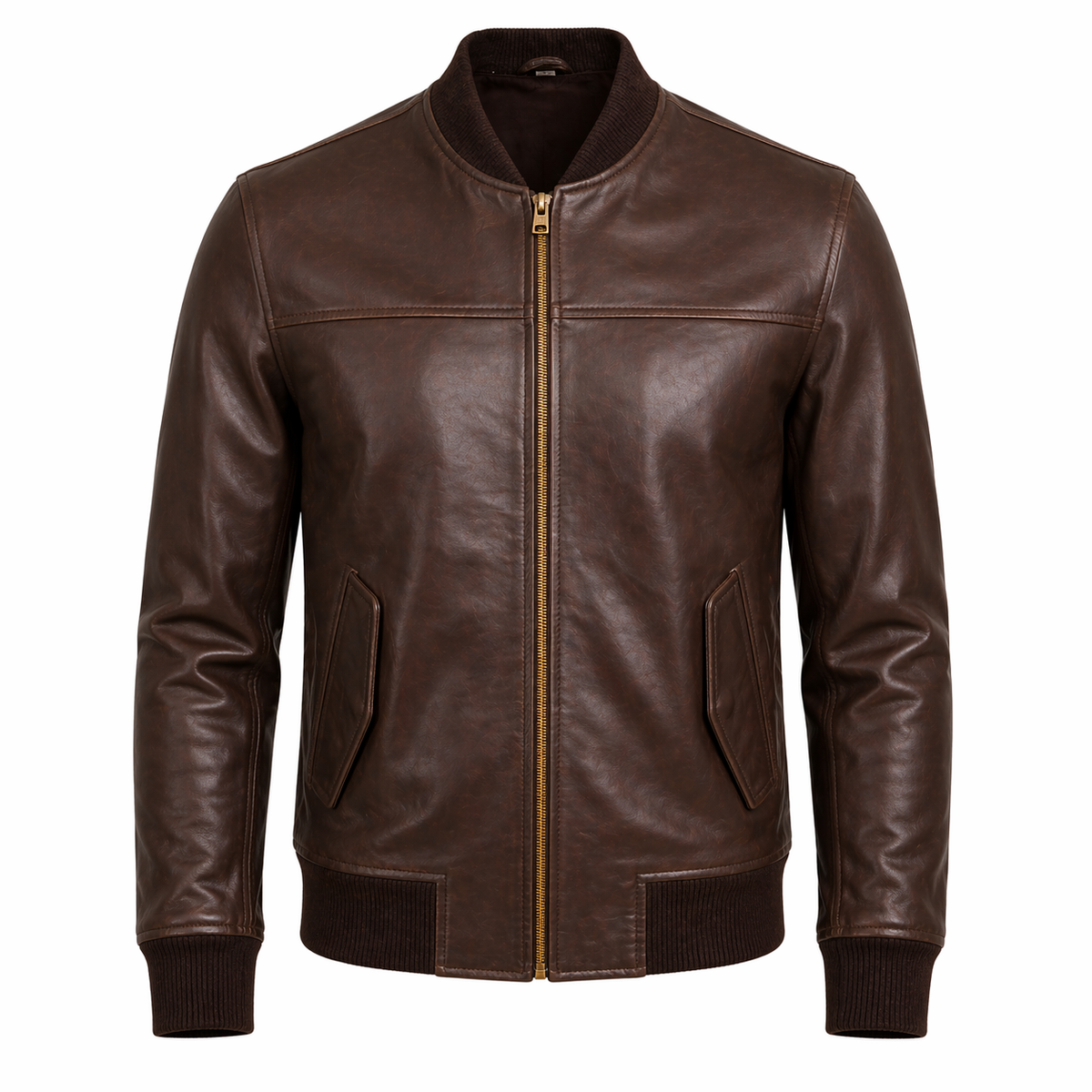 Men's Biker Pure Leather Jacket | Brown The Stitch Fit