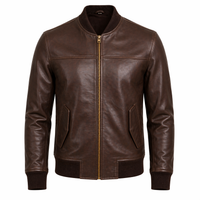 Men's Biker Pure Leather Jacket | Brown The Stitch Fit