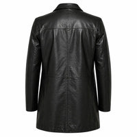 Men's Genuine Leather Blazer Coat | Black The Stitch Fit