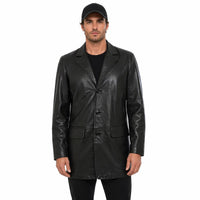 Men's Genuine Leather Blazer Coat | Black The Stitch Fit