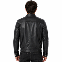 Men's Genuine Leather Bomber Jacket | Black The Stitch Fit