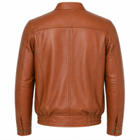 Men's Genuine Leather Bomber Jacket | Brown