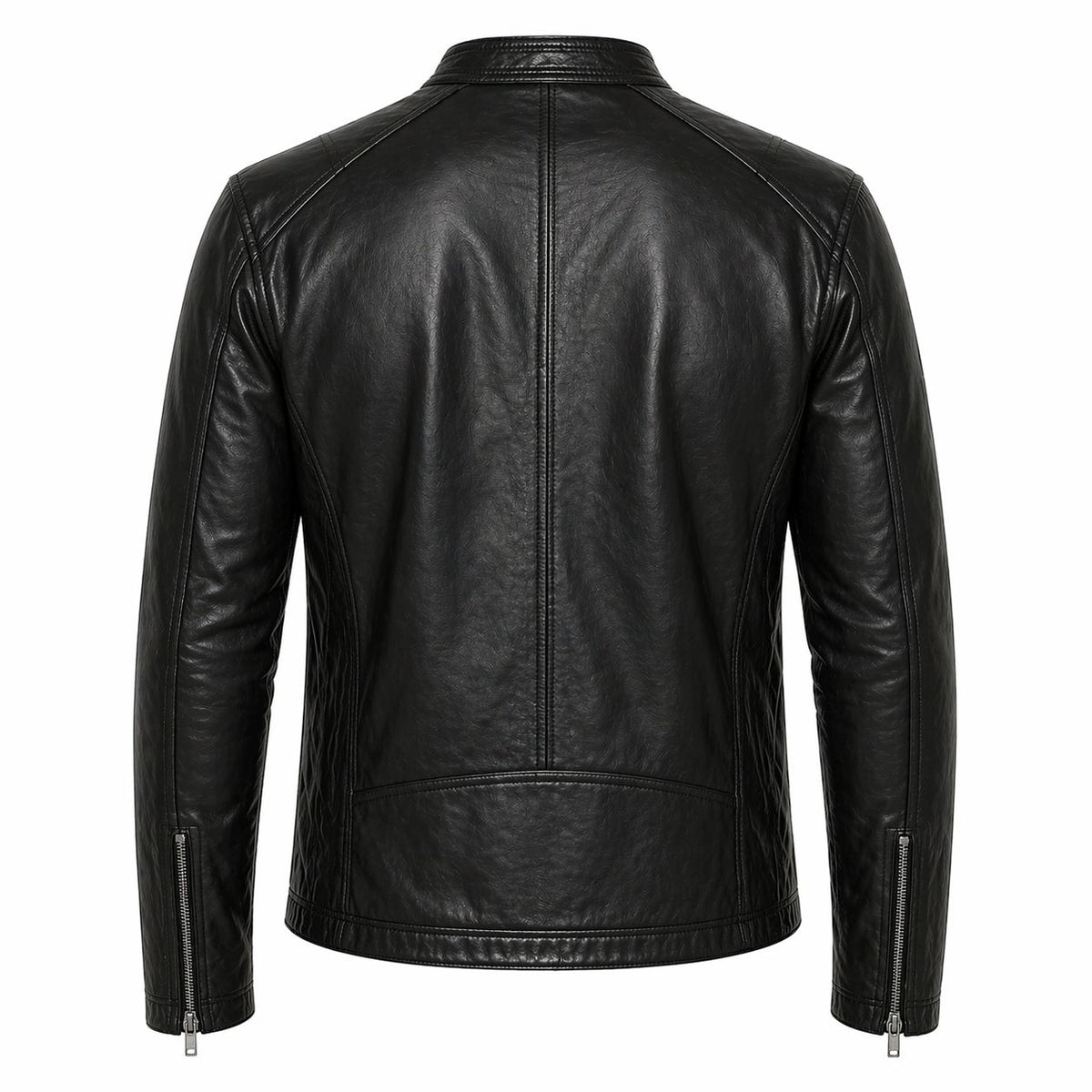 Men's Pure Leather Biker Jacket | Black The Stitch Fit