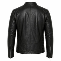 Men's Pure Leather Biker Jacket | Black The Stitch Fit