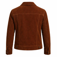 Men's Trucker Suede Leather Jacket,  X-Men 2017 Logan Wolverine 3 Hugh Jackman Style | Brown The Stitch Fit