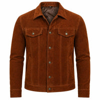 Men's Trucker Suede Leather Jacket,  X-Men 2017 Logan Wolverine 3 Hugh Jackman Style | Brown The Stitch Fit