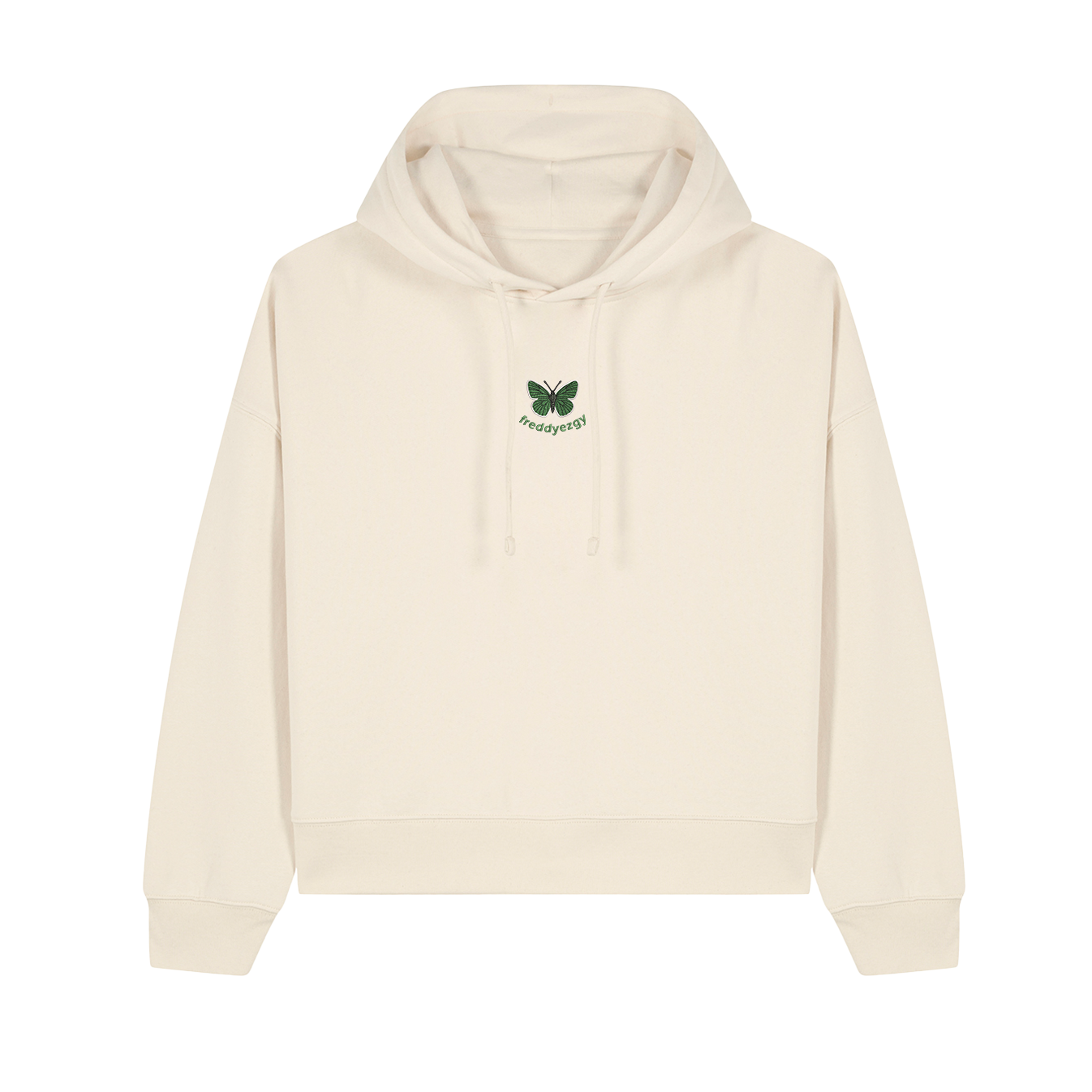 Green Hairstreak Butterfly Cropped Hoodie - Butterfly - Unisex Relaxed Fit