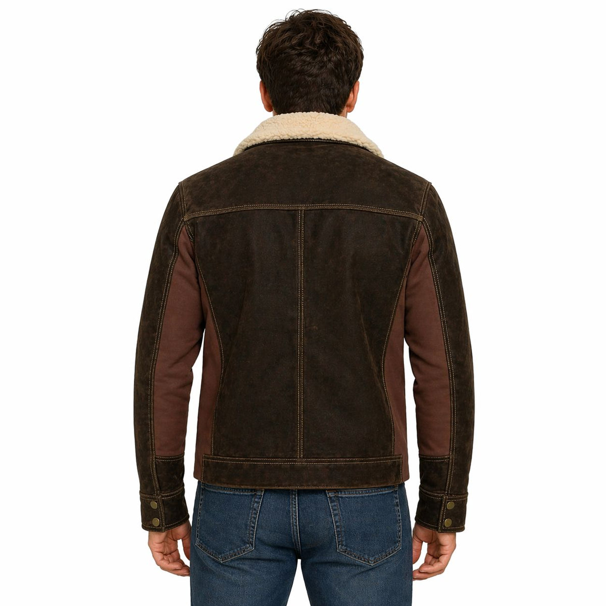 Men's Rick Grimes The Walking Dead Season 6 Real Suede Leather Jacket | Brown The Stitch Fit