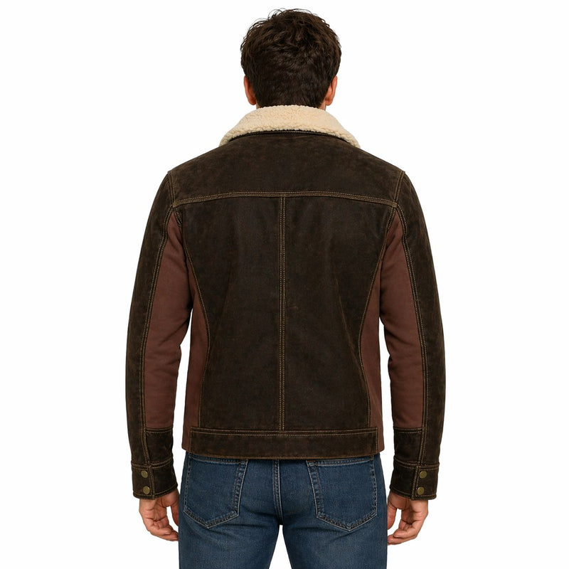 Men's Rick Grimes The Walking Dead Season 6 Real Suede Leather Jacket | Brown The Stitch Fit