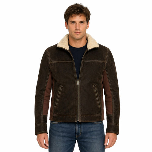 Men's Rick Grimes The Walking Dead Season 6 Real Suede Leather Jacket | Brown The Stitch Fit