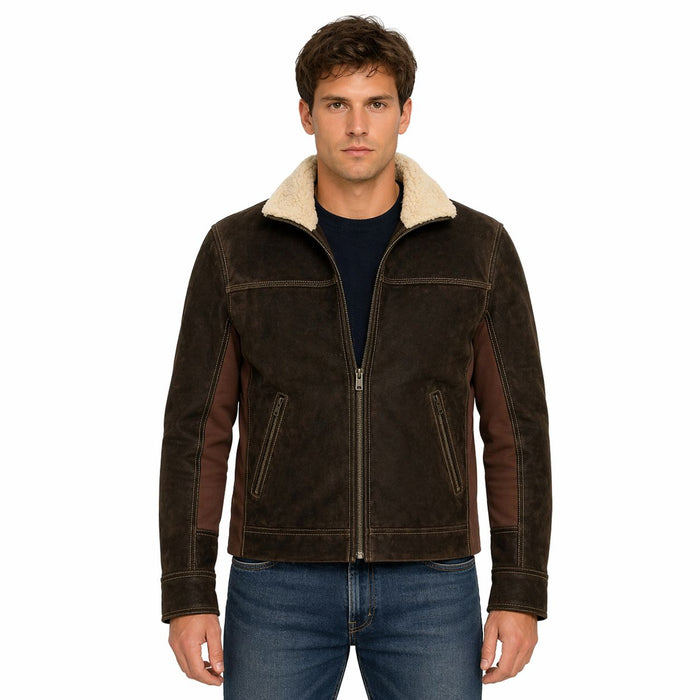 Men's Rick Grimes The Walking Dead Season 6 Real Suede Leather Jacket | Brown The Stitch Fit