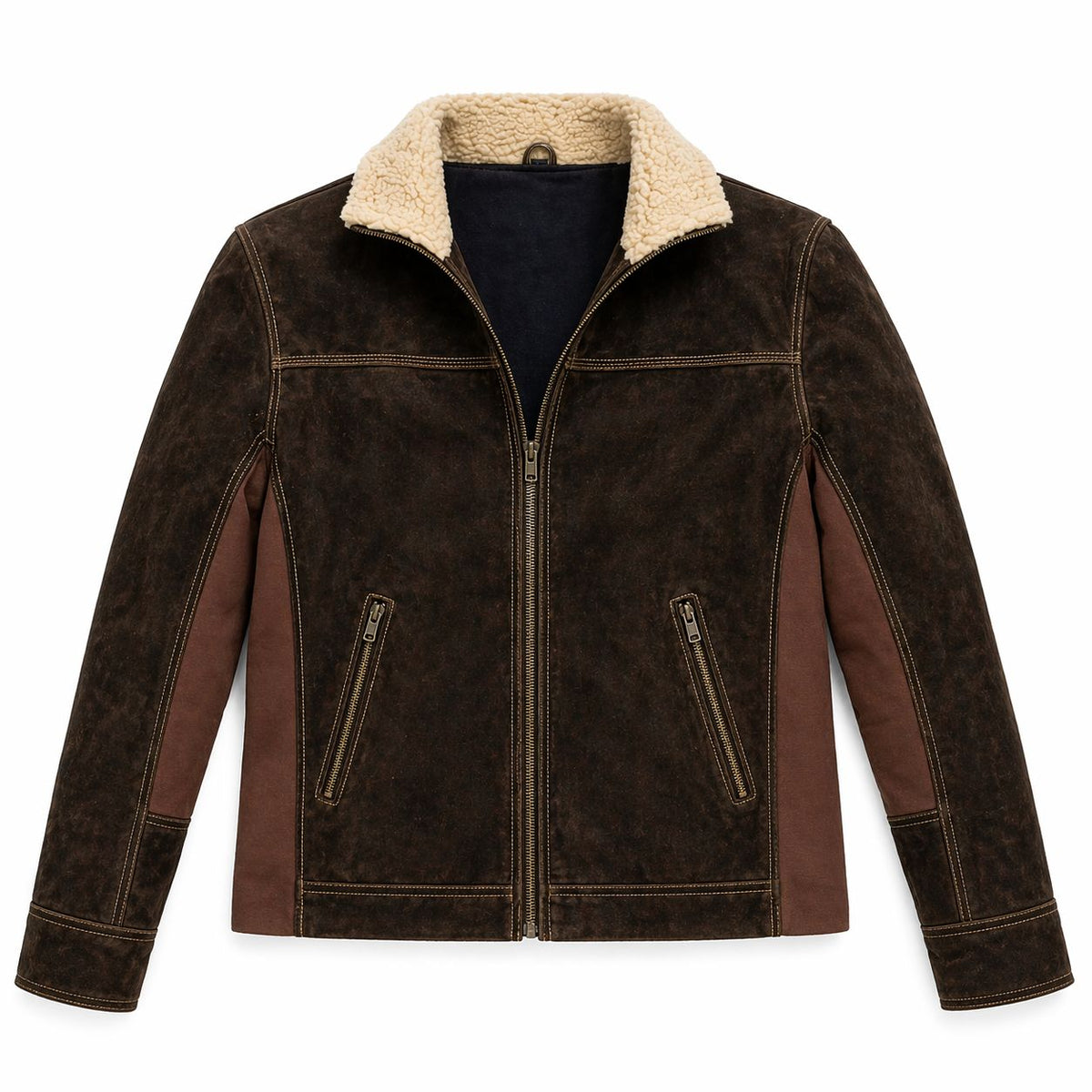 Men's Rick Grimes The Walking Dead Season 6 Real Suede Leather Jacket | Brown The Stitch Fit