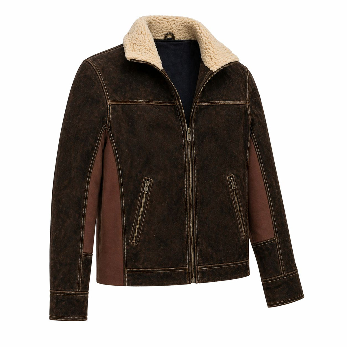 Men's Rick Grimes The Walking Dead Season 6 Real Suede Leather Jacket | Brown The Stitch Fit