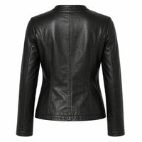 Women Motorcycle Leather Jacket | Black The Stitch Fit