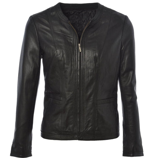Women Motorcycle Leather Jacket | Black