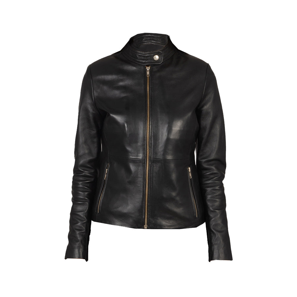 Women Black Biker Leather Jacket | Black