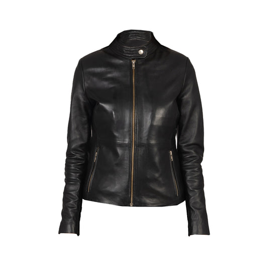 Women Black Biker Leather Jacket | Black