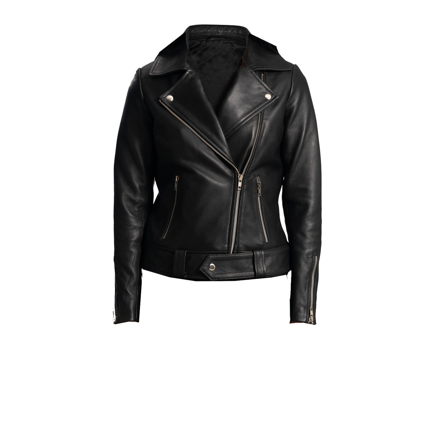 Women Asymmetrical Leather Jacket | Black