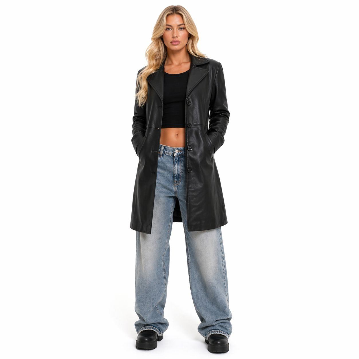 Women's Real Leather Car Coat | Black – The Stitch Fit