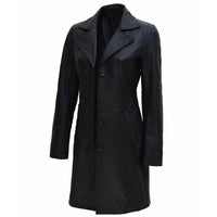 Women's Real Leather Car Coat | Black The Stitch Fit