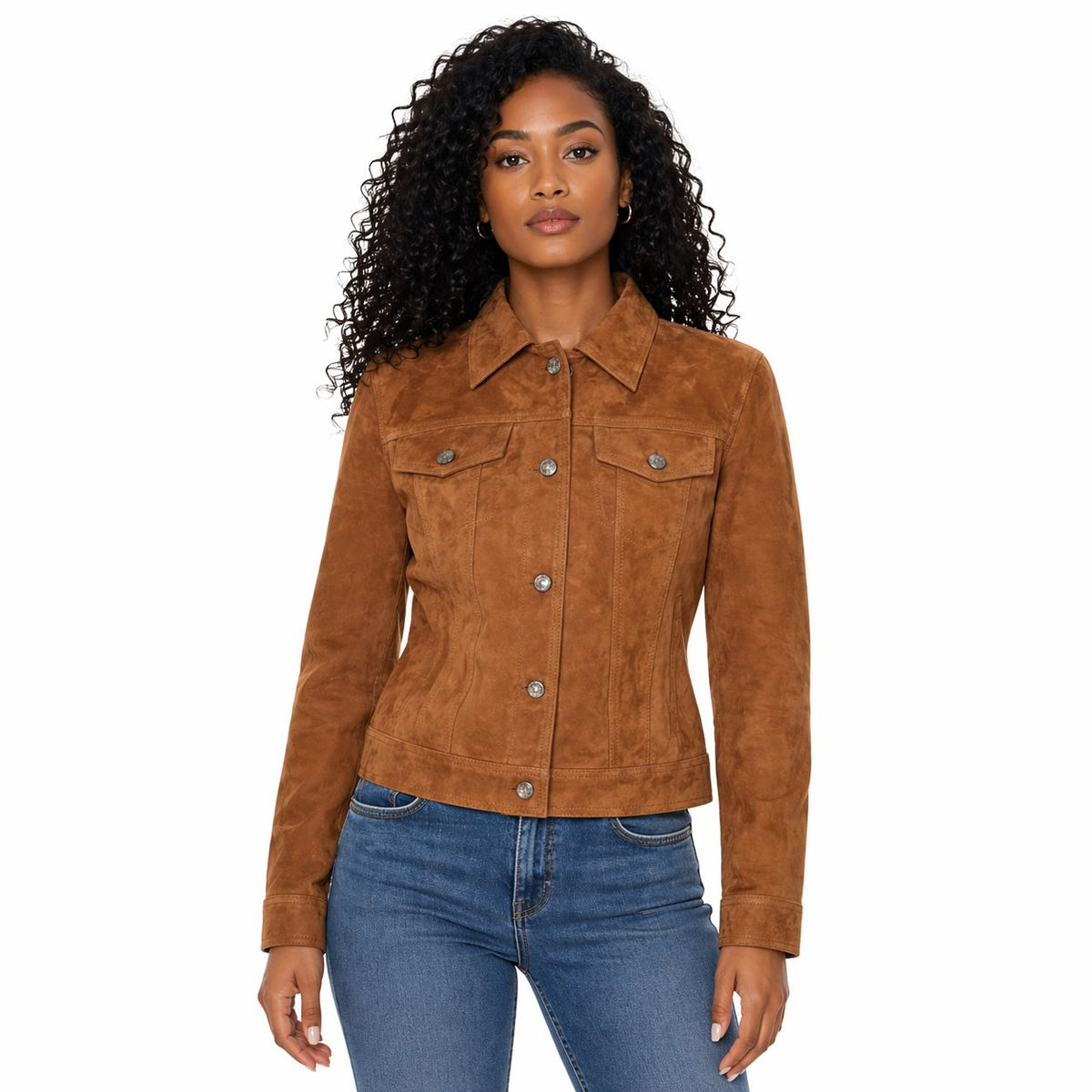 Women's Suede Vintage Jacket, Leather Biker Style | Black & Brown The Stitch Fit
