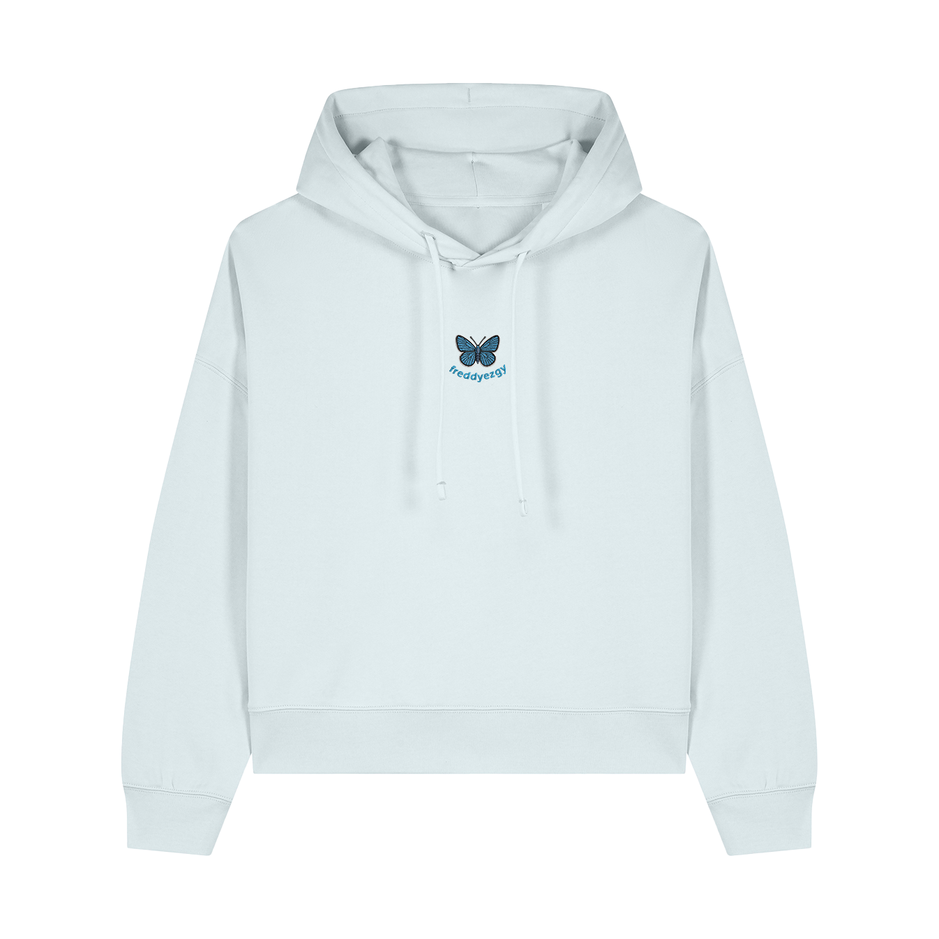 Adonis Blue Butterfly Cropped Hoodie - Butterfly - Unisex Relaxed Fit