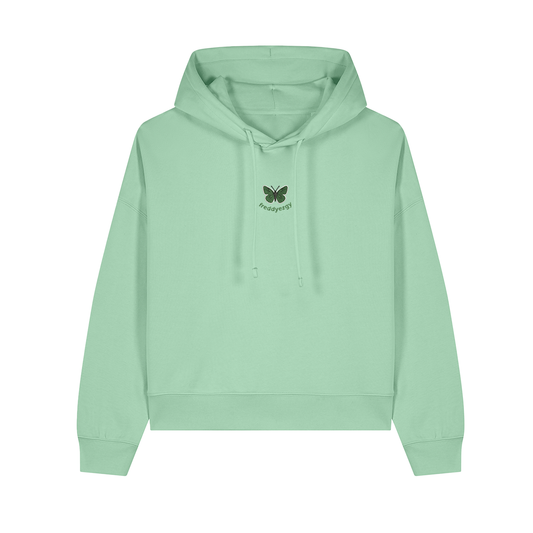Green Hairstreak Butterfly Cropped Hoodie - Butterfly - Unisex Relaxed Fit